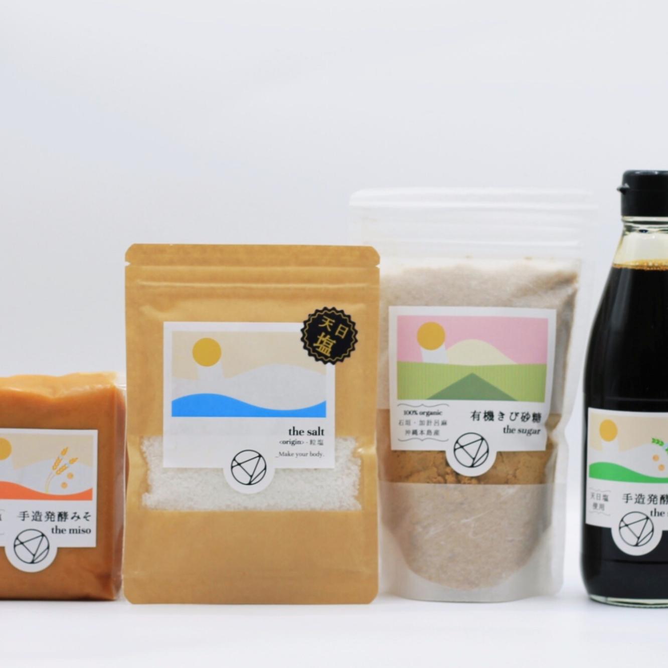 ALE ONE 食べる鍼灸 4点セット｜天日塩・発酵みそ・醤油・有機きび砂糖